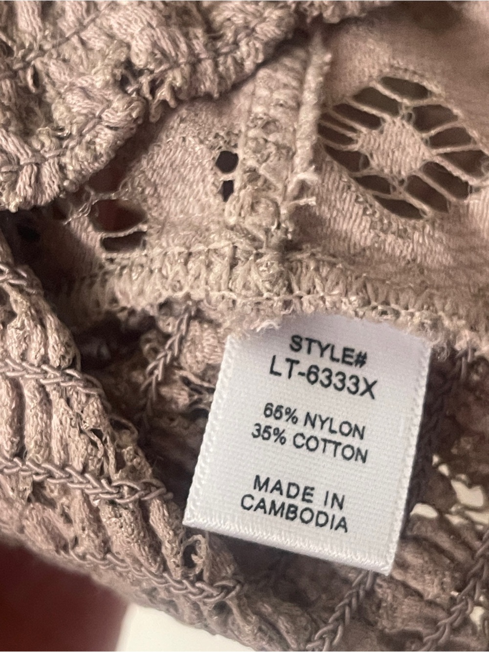 Zenana Lace Bralette in Chai Tea (Tan) Size 3X NWOT - Picture 6 of 6